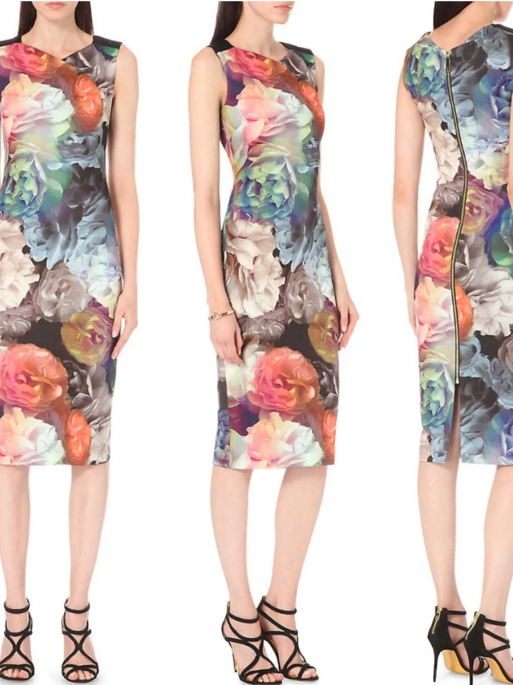 Ted Baker London Mayzi Technicolour Bloom Bodycon Dress New Ted Size 1, US 4 - Picture 12 of 12